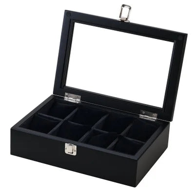Drewniane pudełko na zegarki na 5/8/10/12 sztuk, czarny organizer z ekspozytorem, eleganckie etui na prezent dla mężczyzn