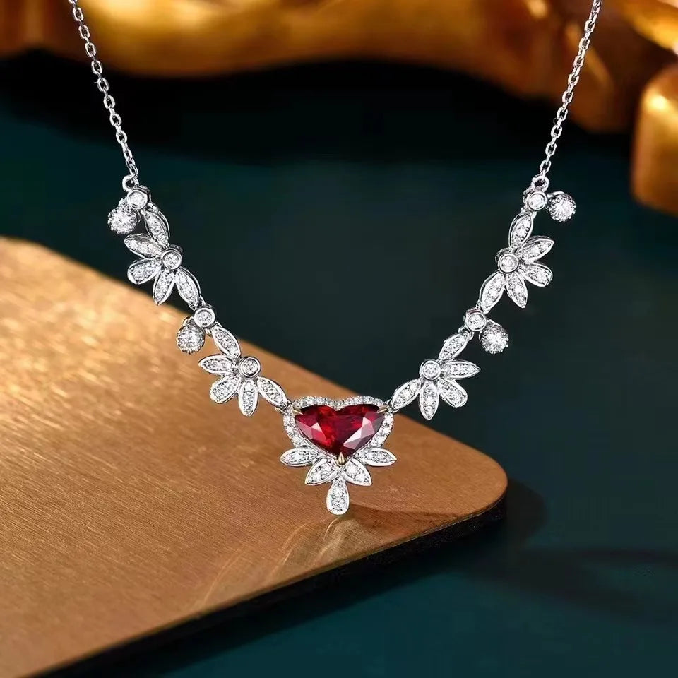 SGARIT Wholesale Dubai Collar con colgante de rubí de lujo con piedras preciosas naturales de 1,03 ct y oro amarillo de 18 quilates, joyería fina OEM