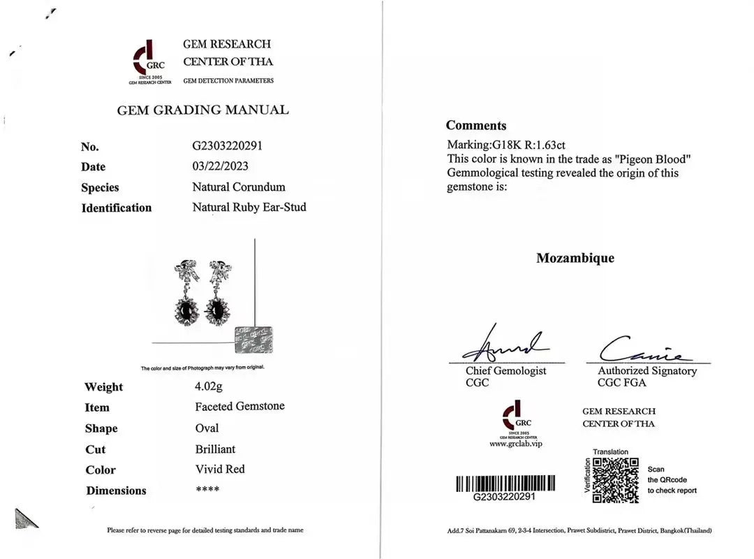 Pendientes SGARIT de joyería fina personalizada, oro de 18k, rubí rojo sangre de pichón natural de 1.63ct para mujer, piedra preciosa natural