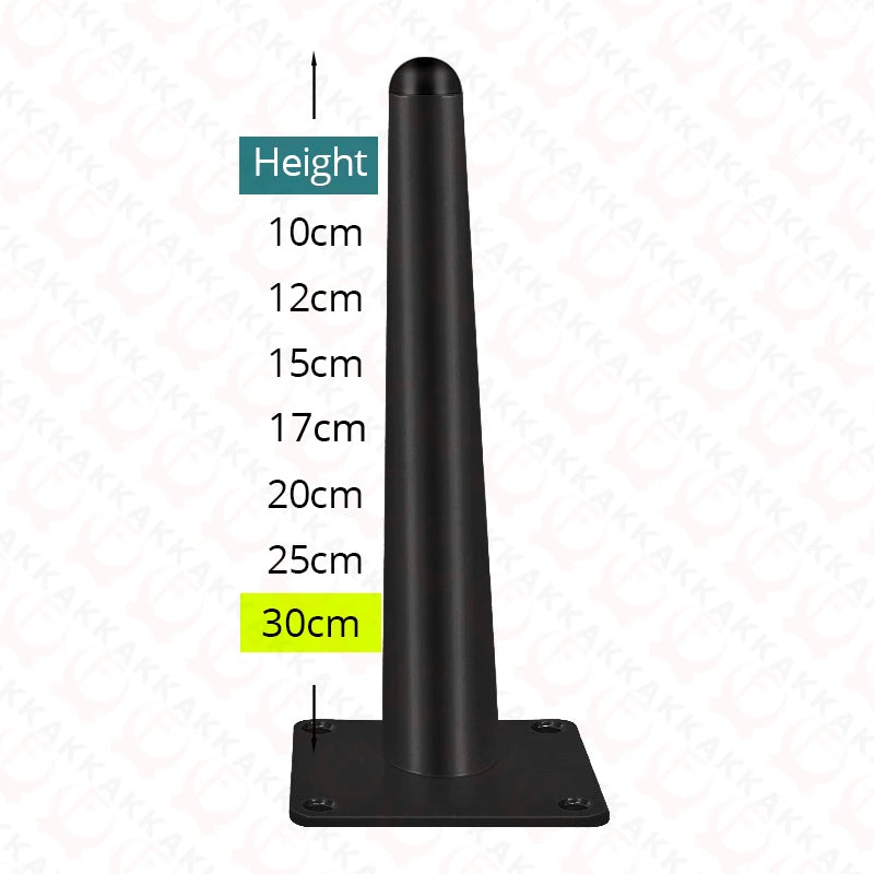 KAK 4Pcs Black Furniture Leg Gold Table Feet Replacement Cabinet Sofa Metal Feet With Screws 800KG Non-Punch Furniture Hardware