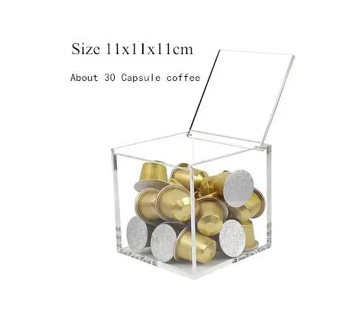 Transparent Coffee Pod Holder for Dolce Gusto Nespresso Acrylic Capsule Coffee Storage Box Household Capsule Accessories