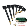 4Pcs Furniture Table Legs Black Gold Metal Tapered Feet for Sofa Cupboard Wardrobe TV Cabinet Chair 10-45cm With Mounting Screws