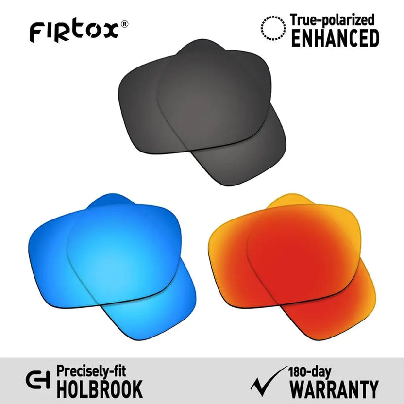 Firtox True UV400 polariserade ersättningslinser för Oakley Holbrook OO9102-solglasögon (endast kompatibla linser) - flera färger