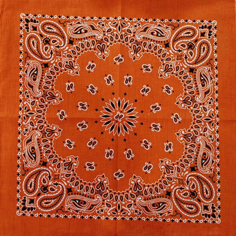 New Fashion Hip Hop 100% Cotton Bandana Square Scarf 55cm*55cm Black Red Paisley Headband Printed for Women/Men/Boys/Girls