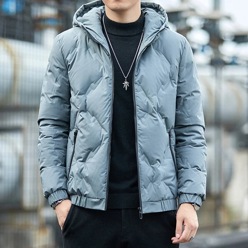 Down Jacket Men's Light and Thin Short Style Plus Bulky Size Fashionable Handsome Winter 2025 New Coat Boy Korean Version Warm
