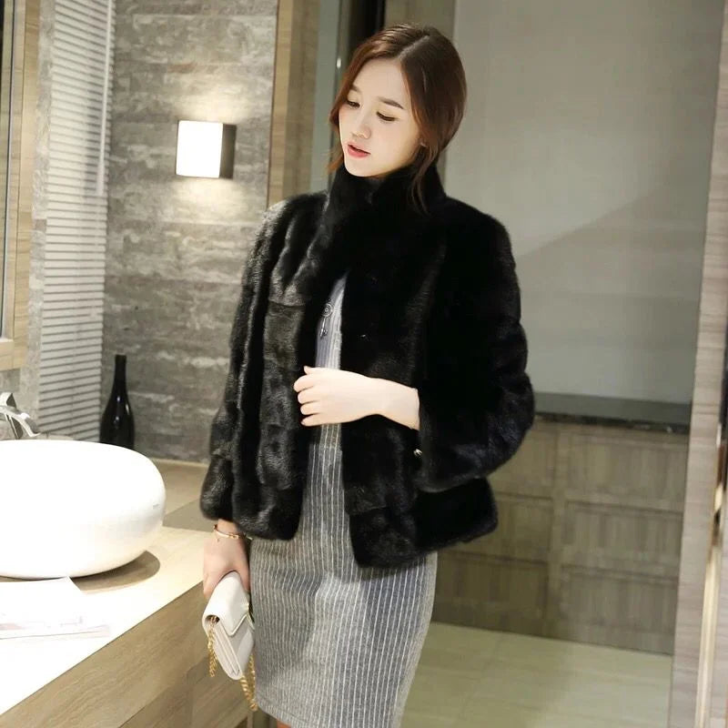 Genuine Mink Fur Coat for Women, 100% Natural, Luxury, Real Mink Fur, Ladies Jackets, Oversize, Winter, New Arrival, 2021