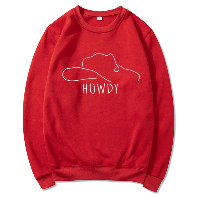 Howdy Hat Sweatshirt Country Western Shirts Rodeo Fashion Cowgirl Style Christmas Gift Shirt Country Music Top Tee Graphic Shirt