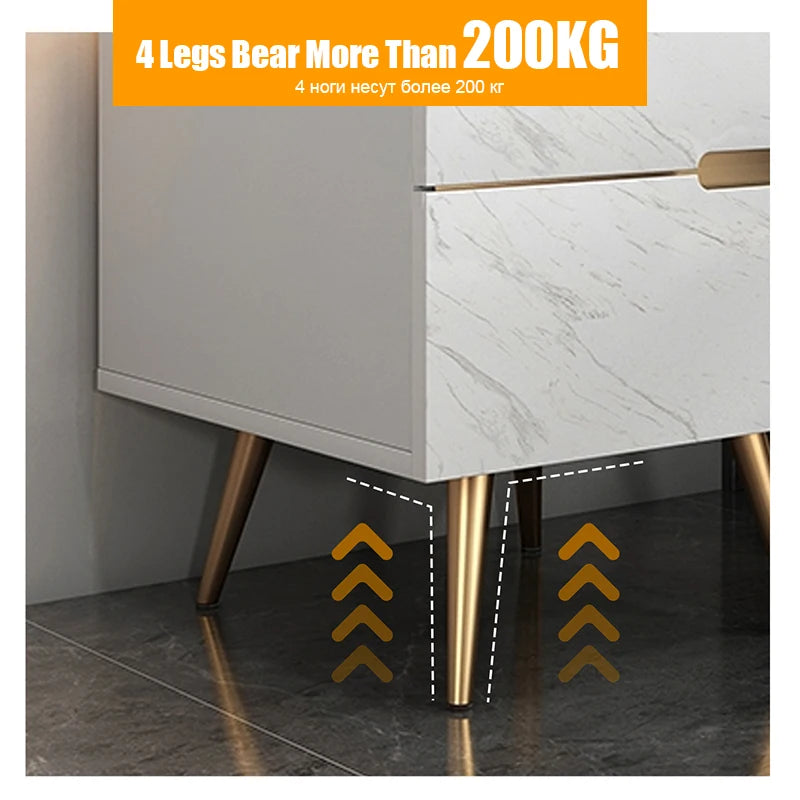 KAK 4Pcs Black Furniture Leg Gold Table Feet Replacement Cabinet Sofa Metal Feet With Screws 800KG Non-Punch Furniture Hardware
