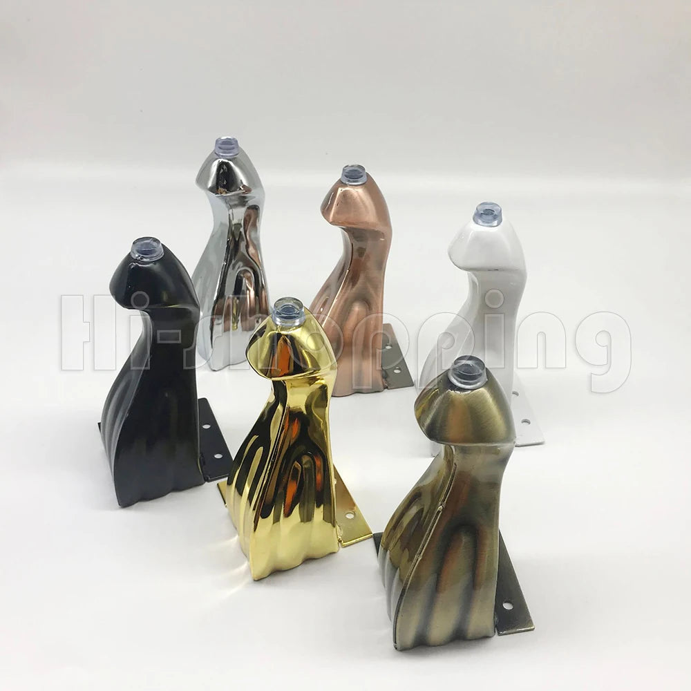 4pcs Furniture Feet Bronze Plated Metal Sofa Legs Snake-Shaped Cabinets Feet Bed TV Cabinet Legs 14cm Height