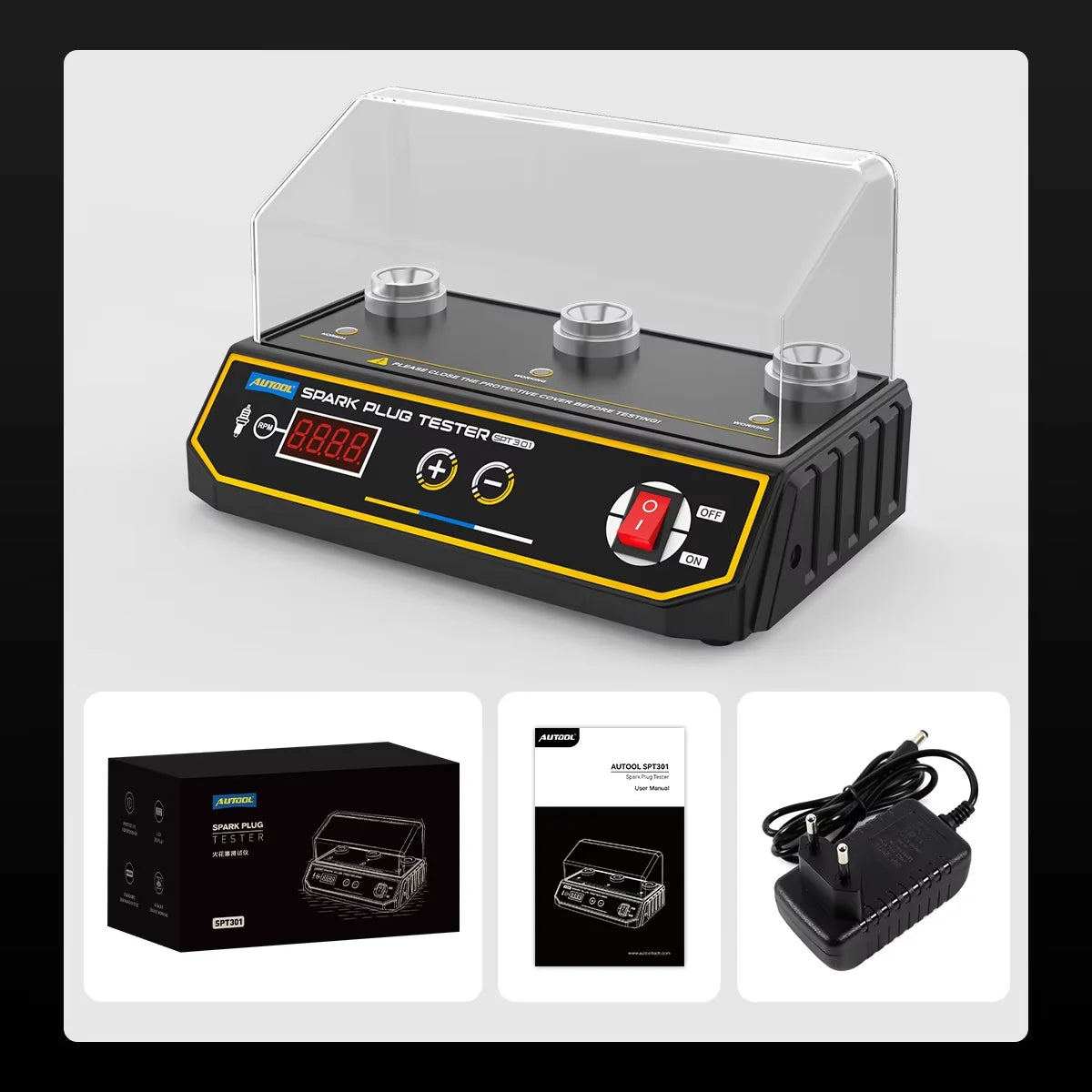 AUTOOL SPT301 Mini Car Spark Plug Tester With Ignition Analyzer