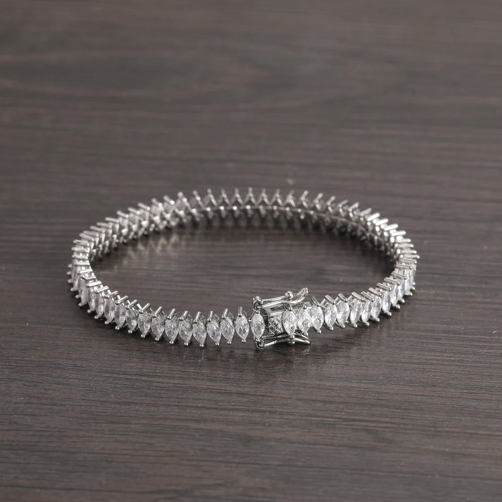 5mm Brass Cubic Zirconia Tennis Bracelet in Gold and Silver Plating