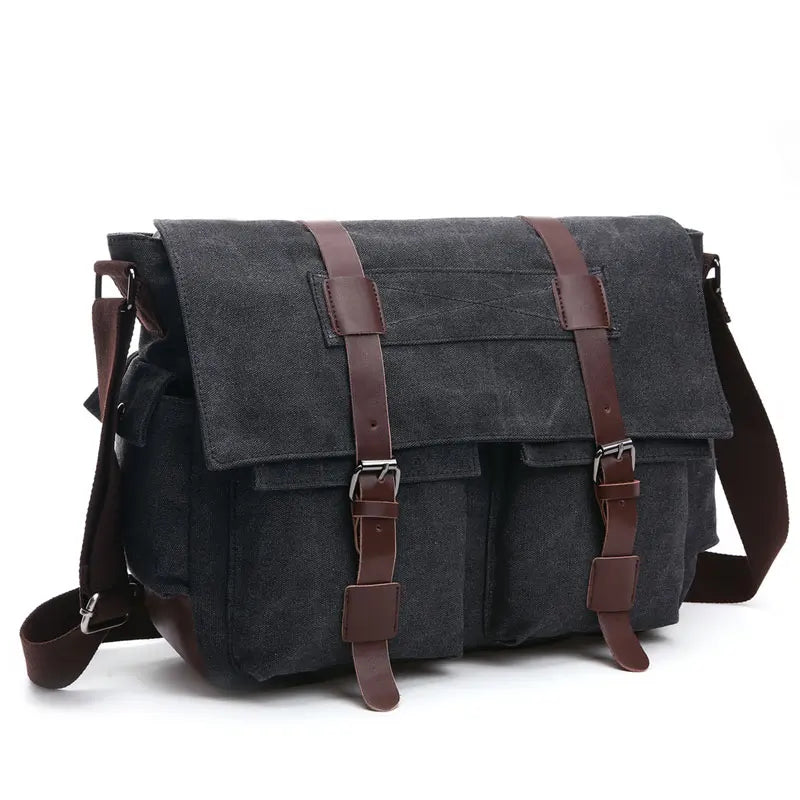 Męska torba listonoszka Scione, torba na ramię, płócienna torba typu crossbody, retro, codzienna, do biura, podróżna, w stylu vintage