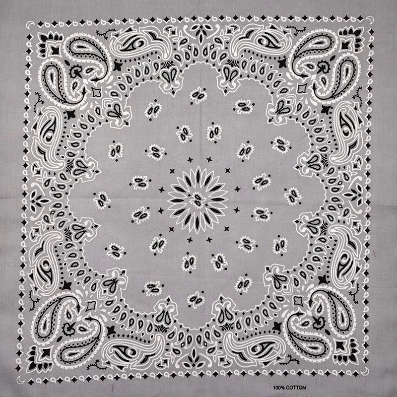 New Fashion Hip Hop 100% Cotton Bandana Square Scarf 55cm*55cm Black Red Paisley Headband Printed for Women/Men/Boys/Girls