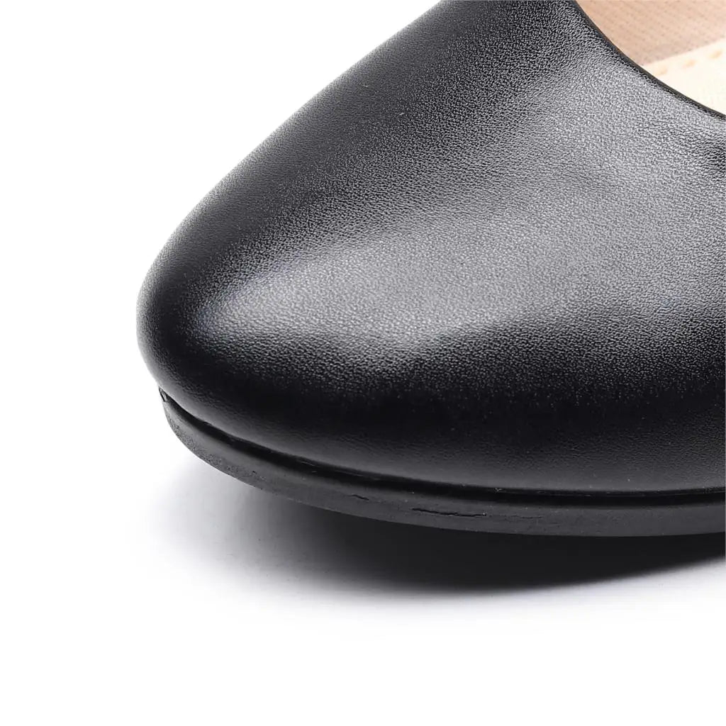 Women Ballet Shoes Black Women Wedges Casual PU Leather Shoes Office Work Boat Shoes Cloth Sweet Loafers Womens Classics Shoes