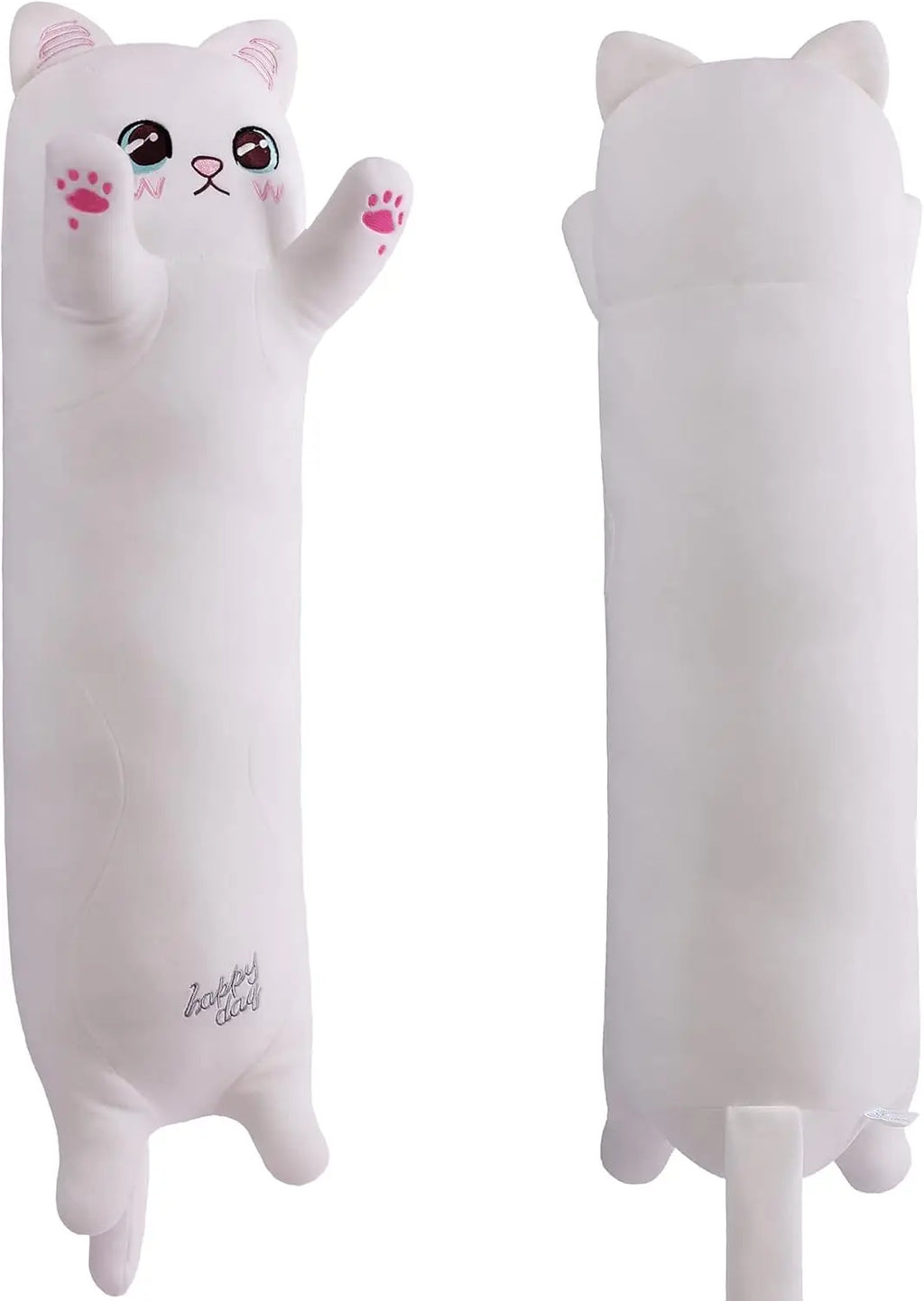 Almohada de peluche con forma de gato blanco para niños