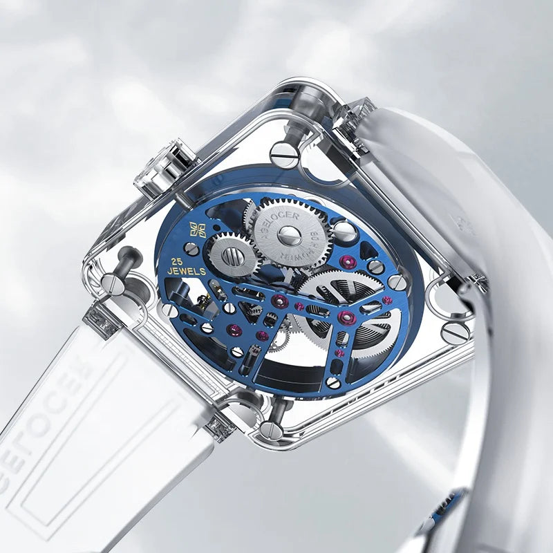 AGELOCER  Limited Edition Original Tourbillon Watch Sapphire Crystal Case Men's Luxury Skeleton Manual Mechanical Watches