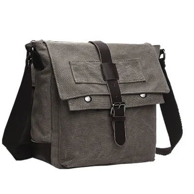 Scione Men Business Messenger Bags for Men Shoulder Bag Canvas Crossbody Pack Retro Casual Office Travel Bag Vintage Retro Bags