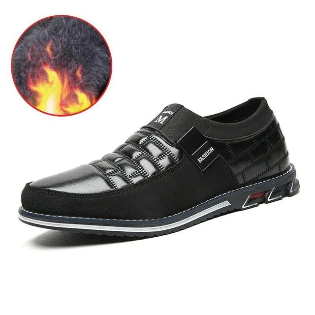 Leather Men Casual Shoes Classical Brand Mens Loafers Moccasins Breathable Slip on Black Driving Shoes Big Size