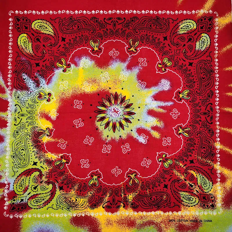New Fashion Hip Hop 100% Cotton Bandana Square Scarf 55cm*55cm Black Red Paisley Headband Printed for Women/Men/Boys/Girls