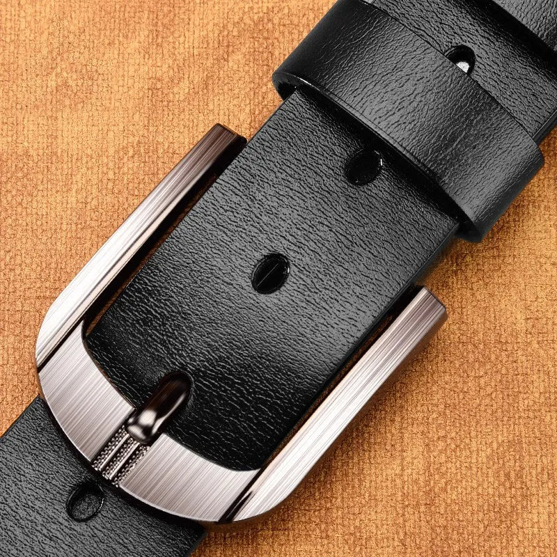 Genuine Leather for Men's High Quality Buckle Jeans Cowskin Casual Belts Business Cowboy Waistband Male Fashion Designer 2023New