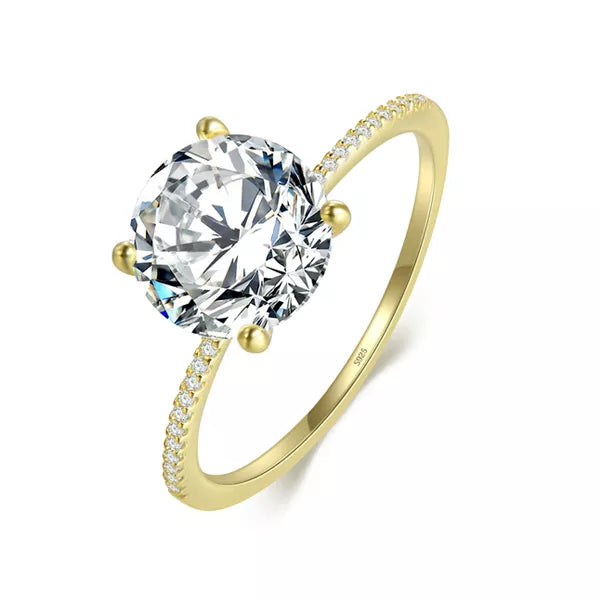2023 Classic Luxury Real Solid 925 Sterling Silver Ring 3Ct 10 Hearts Arrows Zircon Wedding Jewelry Rings Engagement for Women