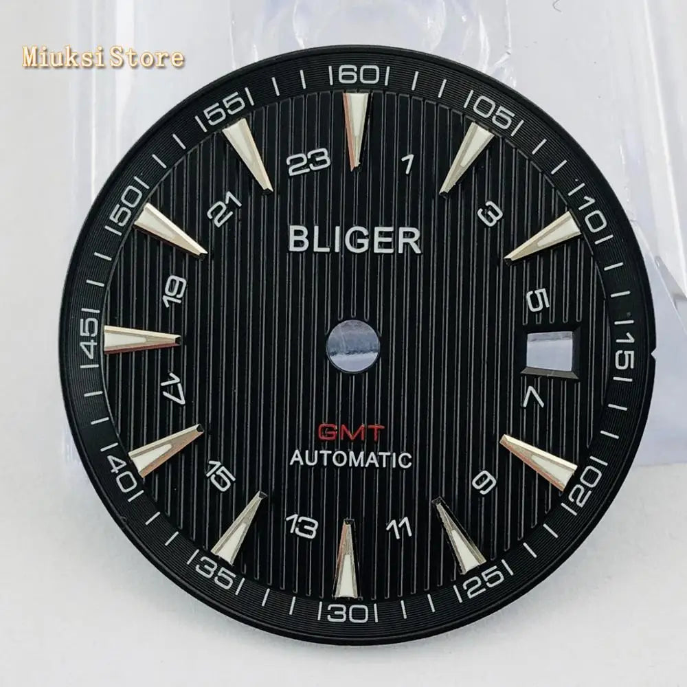 1 unidad de esfera de reloj estéril de 31 mm, color azul, negro y plateado, compatible con movimientos automáticos ETA 2836/2824, DG2813/3804 y Miyota 8215, 821A, 8205, modelo P951