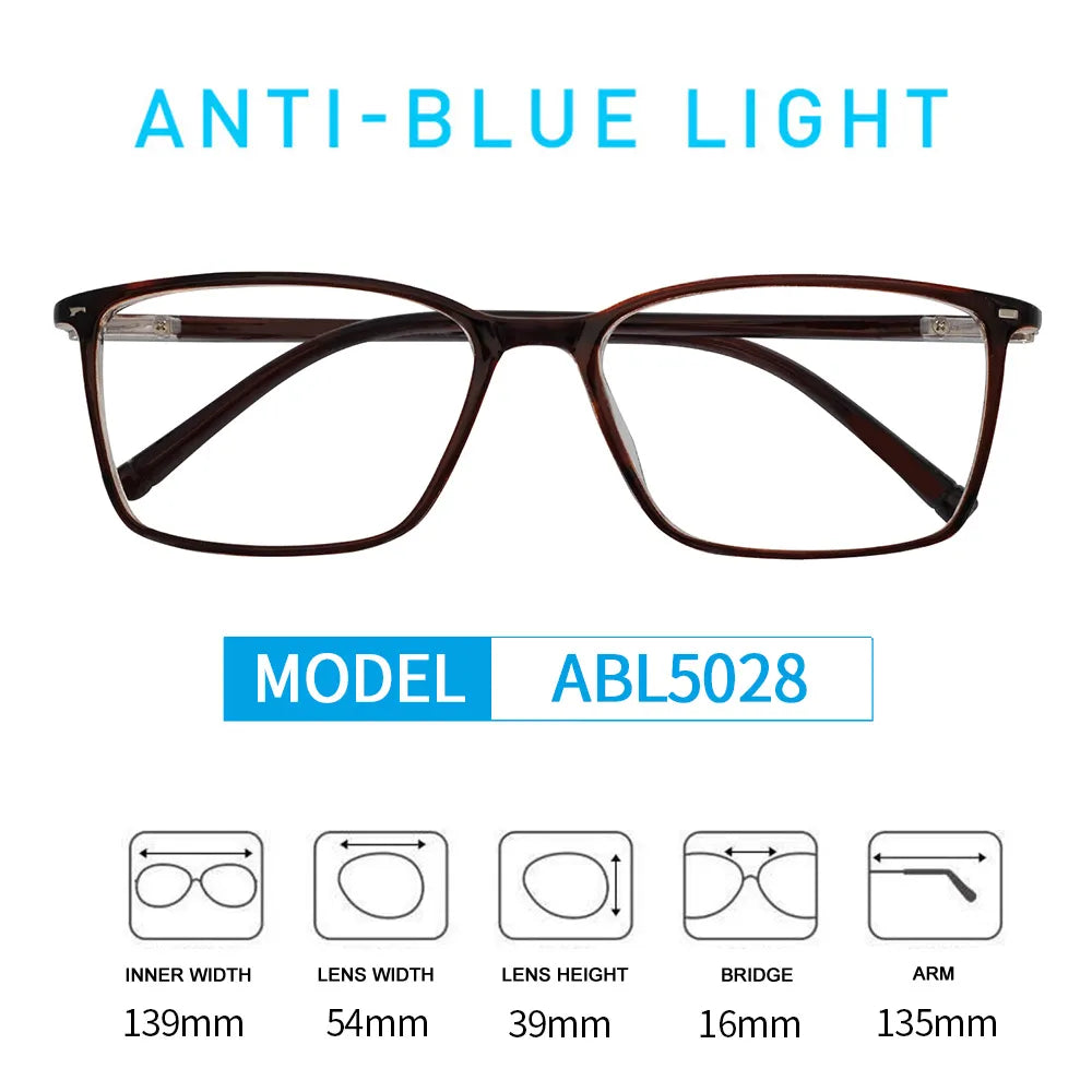 Gafas de lectura con filtro de luz azul para hombre, lentes transparentes para computadora, gafas de lectura con aumento, dioptrías para presbicia +1.0 +2.5