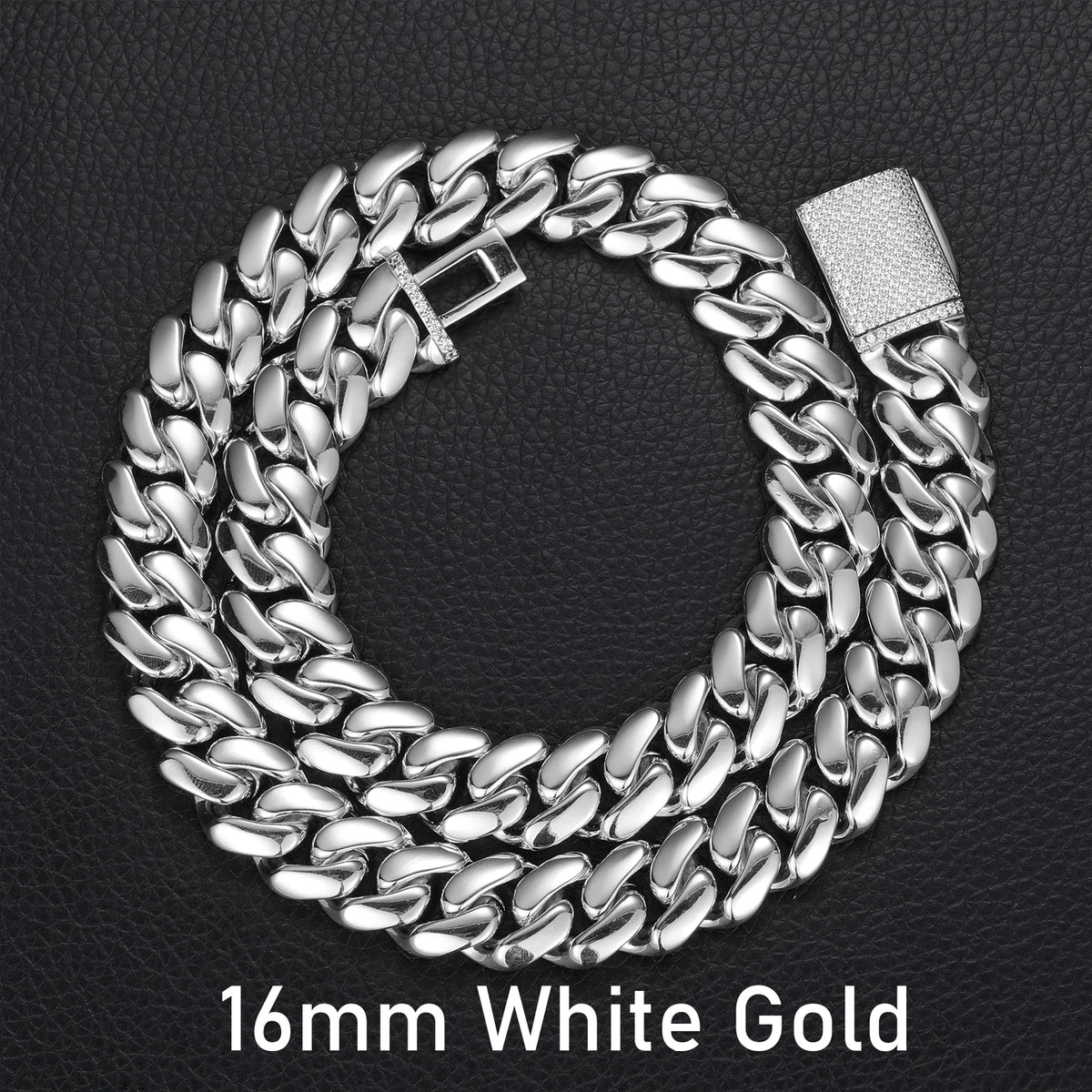Collar de cadena cubana Miami de lujo estilo hip hop, eslabones de 10mm-22mm de plata de ley 925 maciza con diamantes de moissanita tipo "iced out" y cierre de hebilla