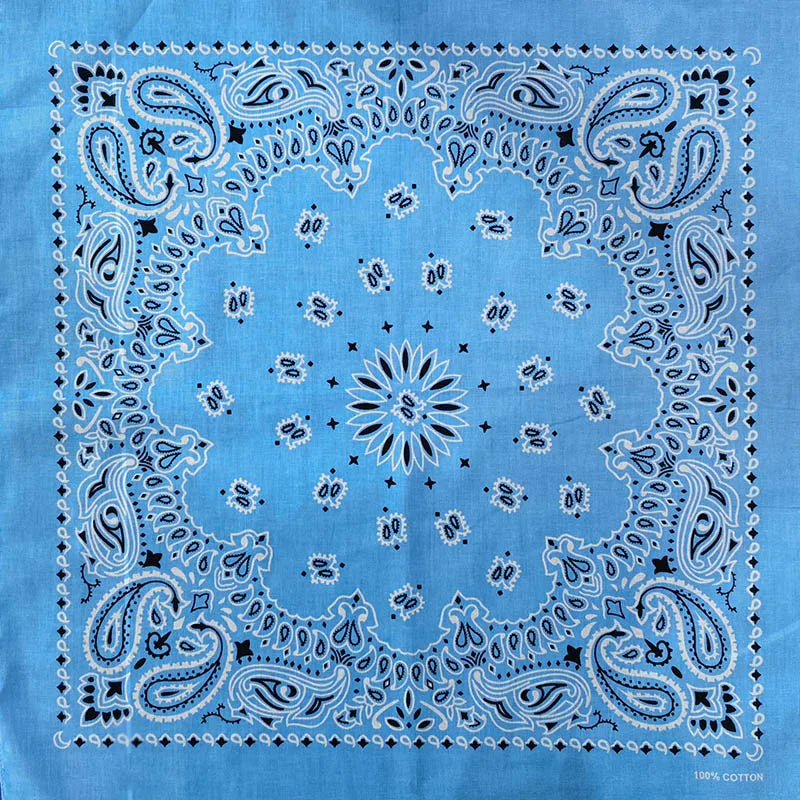 New Fashion Hip Hop 100% Cotton Bandana Square Scarf 55cm*55cm Black Red Paisley Headband Printed for Women/Men/Boys/Girls