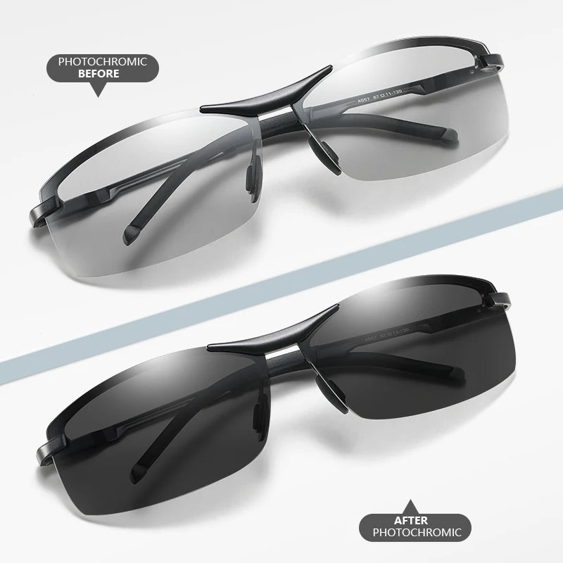KATELUO Day Night Vision Eyeglasses Men Sunglasses for Driving Polarized UV400 Sports Eyewear Photochromic Male Sun Glasses 557