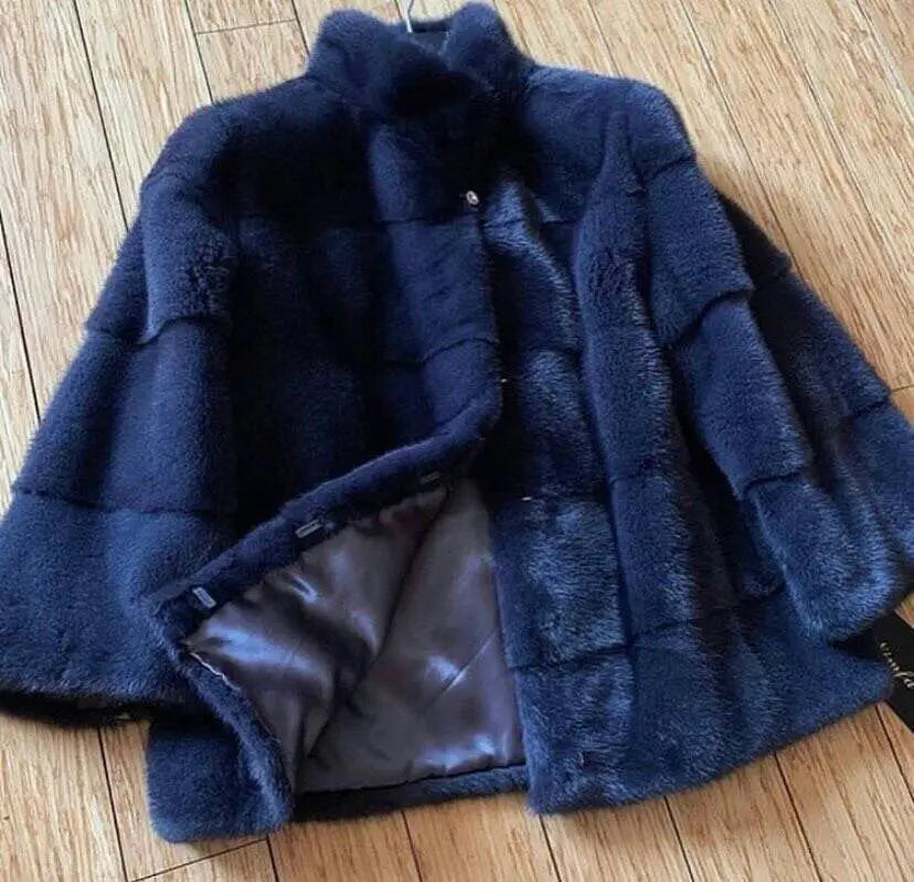 Genuine Mink Fur Coat for Women, 100% Natural, Luxury, Real Mink Fur, Ladies Jackets, Oversize, Winter, New Arrival, 2021