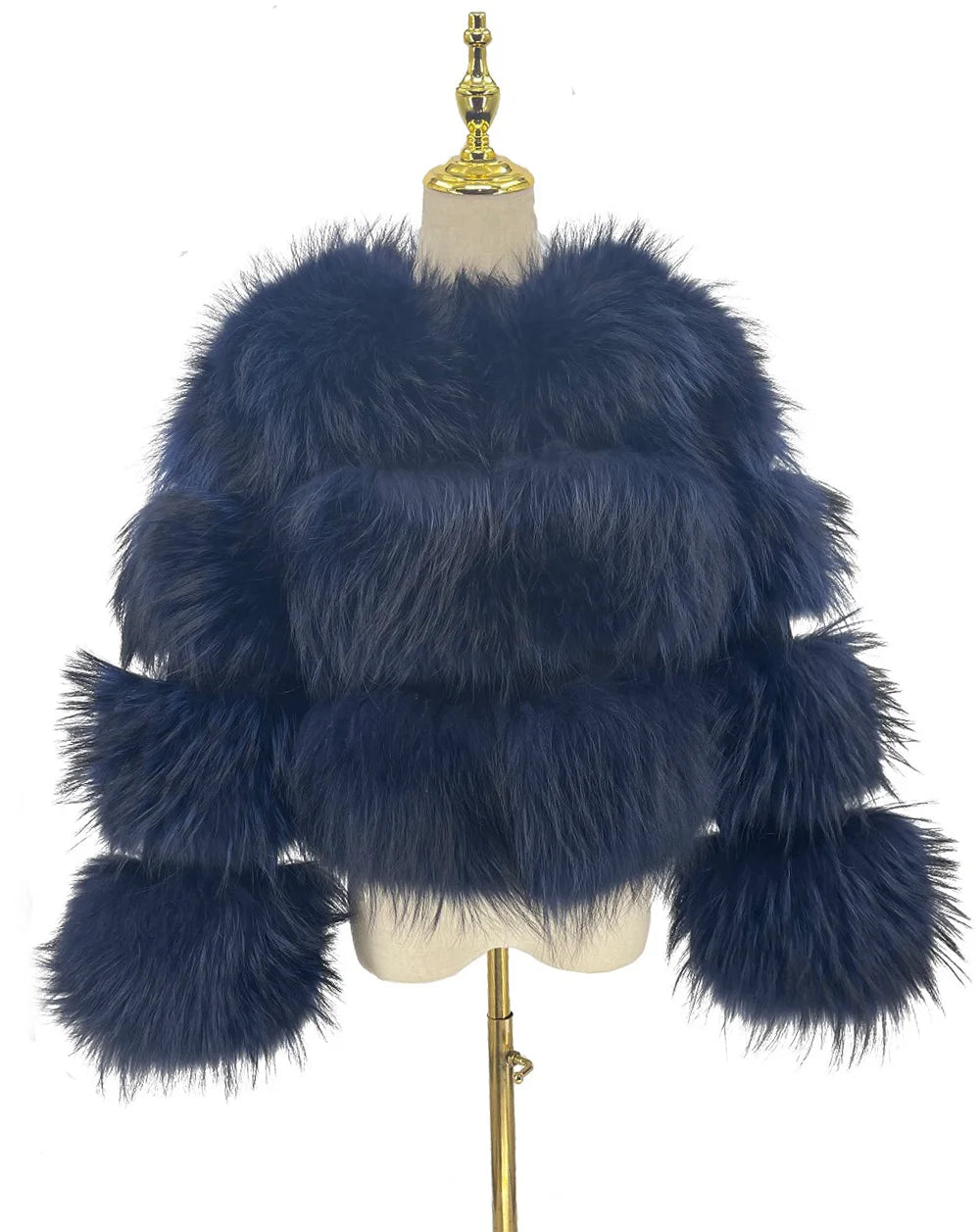 PINK JAVA QC1884 New Arrival Real Raccoon Fur Coat Women  Fur Jacket Winter Luxury Fluffy Raccoon Coats Hot Sale