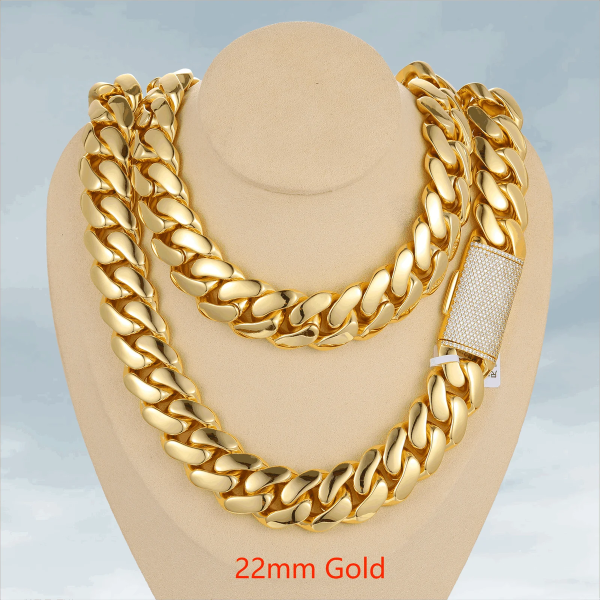 Collar de cadena cubana Miami de lujo estilo hip hop, eslabones de 10mm-22mm de plata de ley 925 maciza con diamantes de moissanita tipo "iced out" y cierre de hebilla