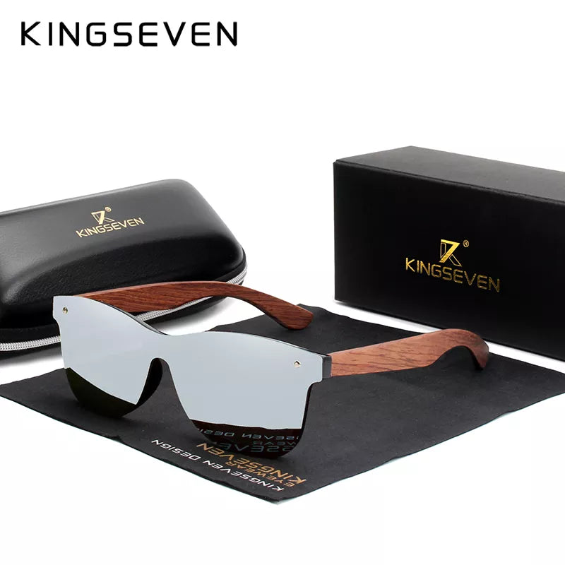 KINGSEVEN Męskie okulary przeciwsłoneczne z naturalnego drewna, polaryzacyjne, modne, oryginalna ochrona oczu, okulary przeciwsłoneczne męskie