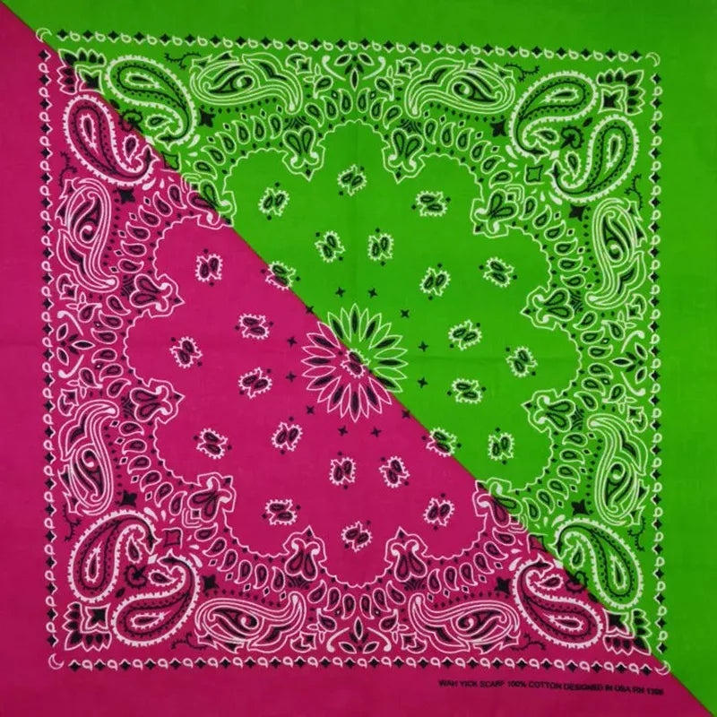 New Fashion Hip Hop 100% Cotton Bandana Square Scarf 55cm*55cm Black Red Paisley Headband Printed for Women/Men/Boys/Girls