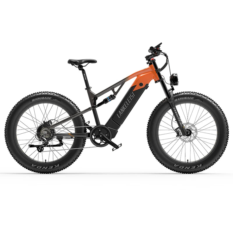 Bicicleta eléctrica de montaña Lankeleisi RV800 Plus Fat Bike, 48V 750W, 26 pulgadas, neumático ancho, suspensión completa MTB