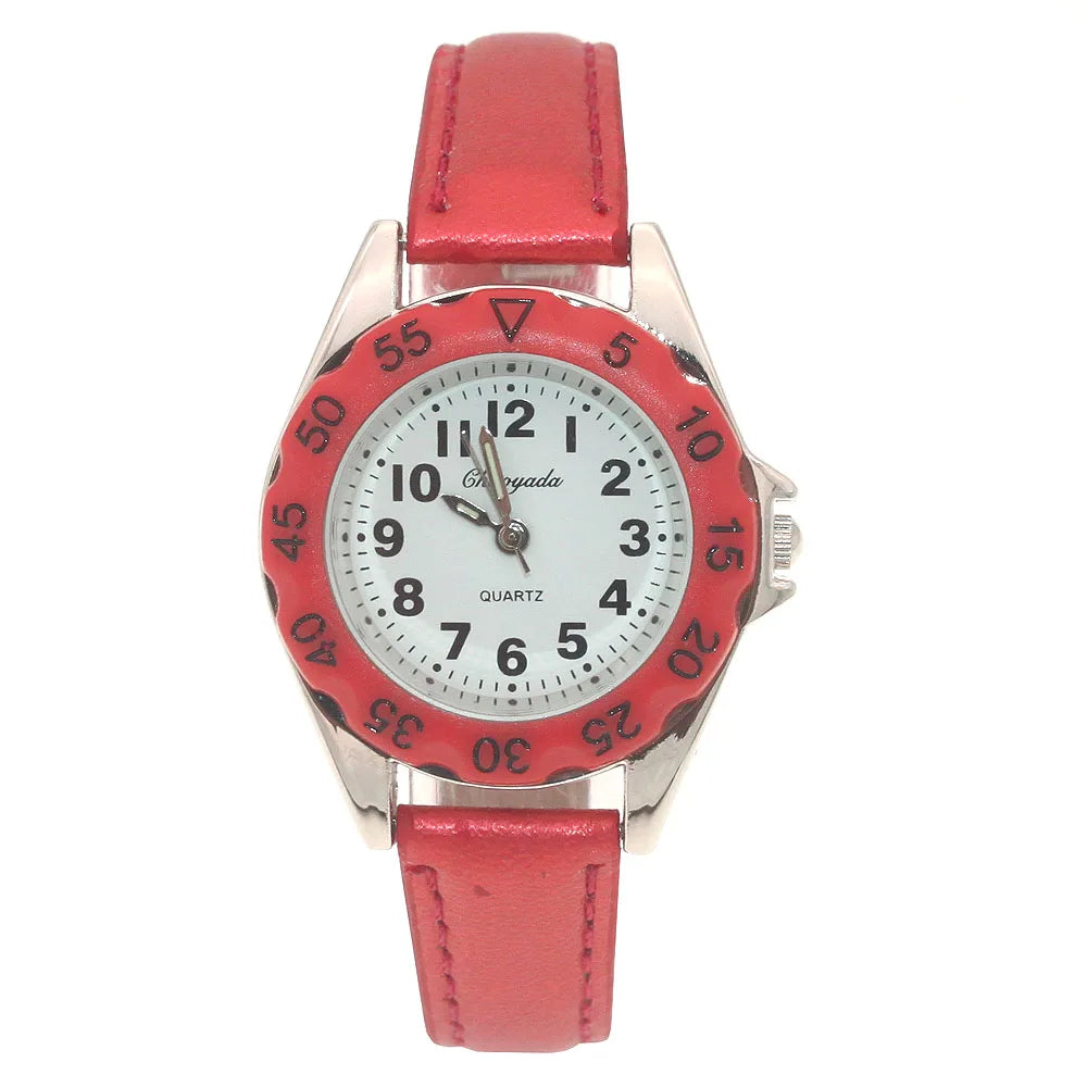 Reloj de pulsera de cuero con diseño de unicornio para niños y niñas, reloj informal de moda para aprender la hora