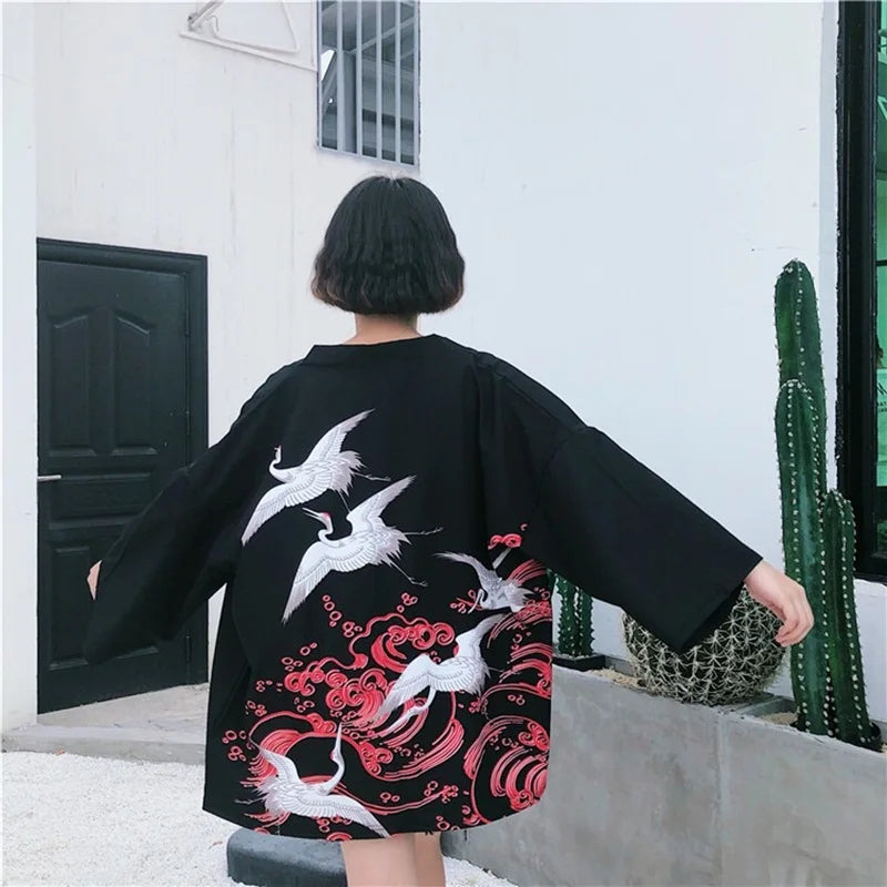 Damskie topy i bluzki 2020 Harajuku Kawaii koszula japoński streetwear strój kimono kardigan damska bluzka yukata AA001