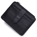 BULLCAPTAIN Genuine Leather RFID Blocking Zipper Card Holder Credit Cart Wallet Mini Slim Wallet Card & Id Holders Man Business