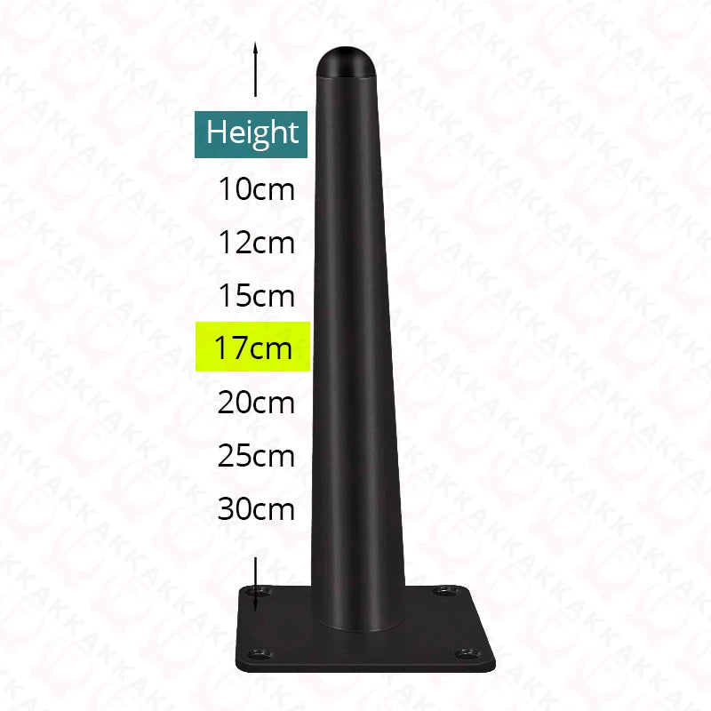 KAK 4Pcs Black Furniture Leg Gold Table Feet Replacement Cabinet Sofa Metal Feet With Screws 800KG Non-Punch Furniture Hardware