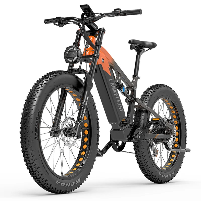 Bicicleta eléctrica de montaña Lankeleisi RV800 Plus Fat Bike, 48V 750W, 26 pulgadas, neumático ancho, suspensión completa MTB