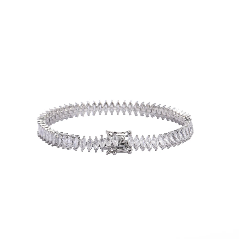 5mm Brass Cubic Zirconia Tennis Bracelet in Gold and Silver Plating