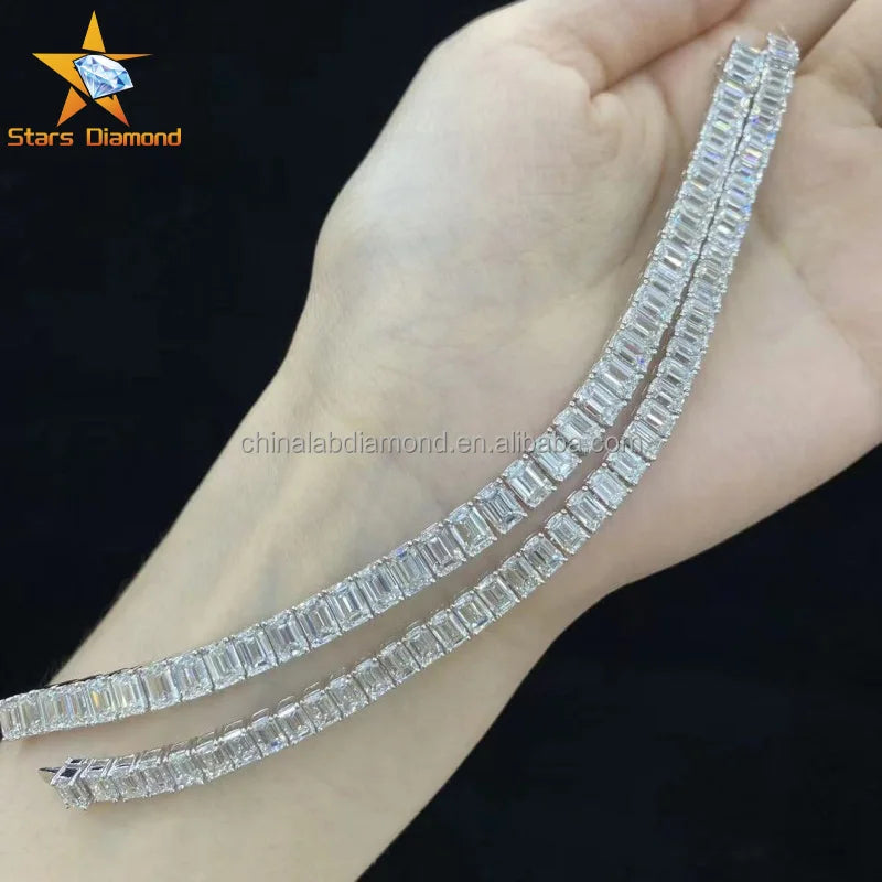 Pulsera de tenis al por mayor de 18K oro blanco con diamantes de laboratorio talla brillante VVS de 15.76ct CVD HPHT, pulsera clásica para mujer