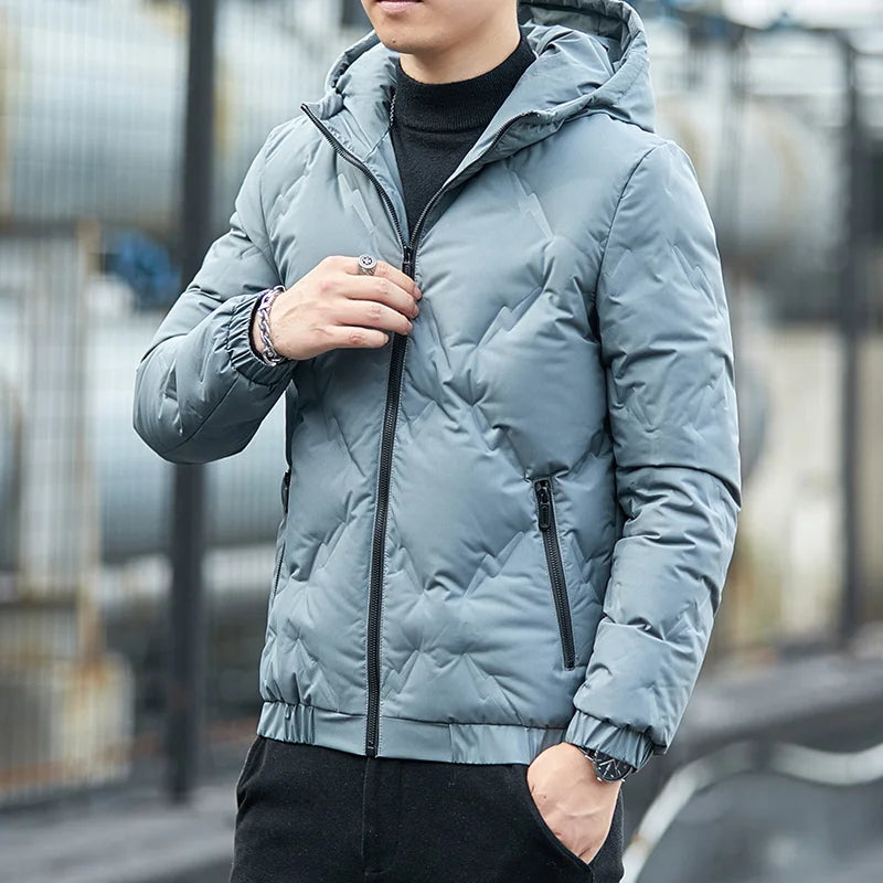 Down Jacket Men's Light and Thin Short Style Plus Bulky Size Fashionable Handsome Winter 2025 New Coat Boy Korean Version Warm