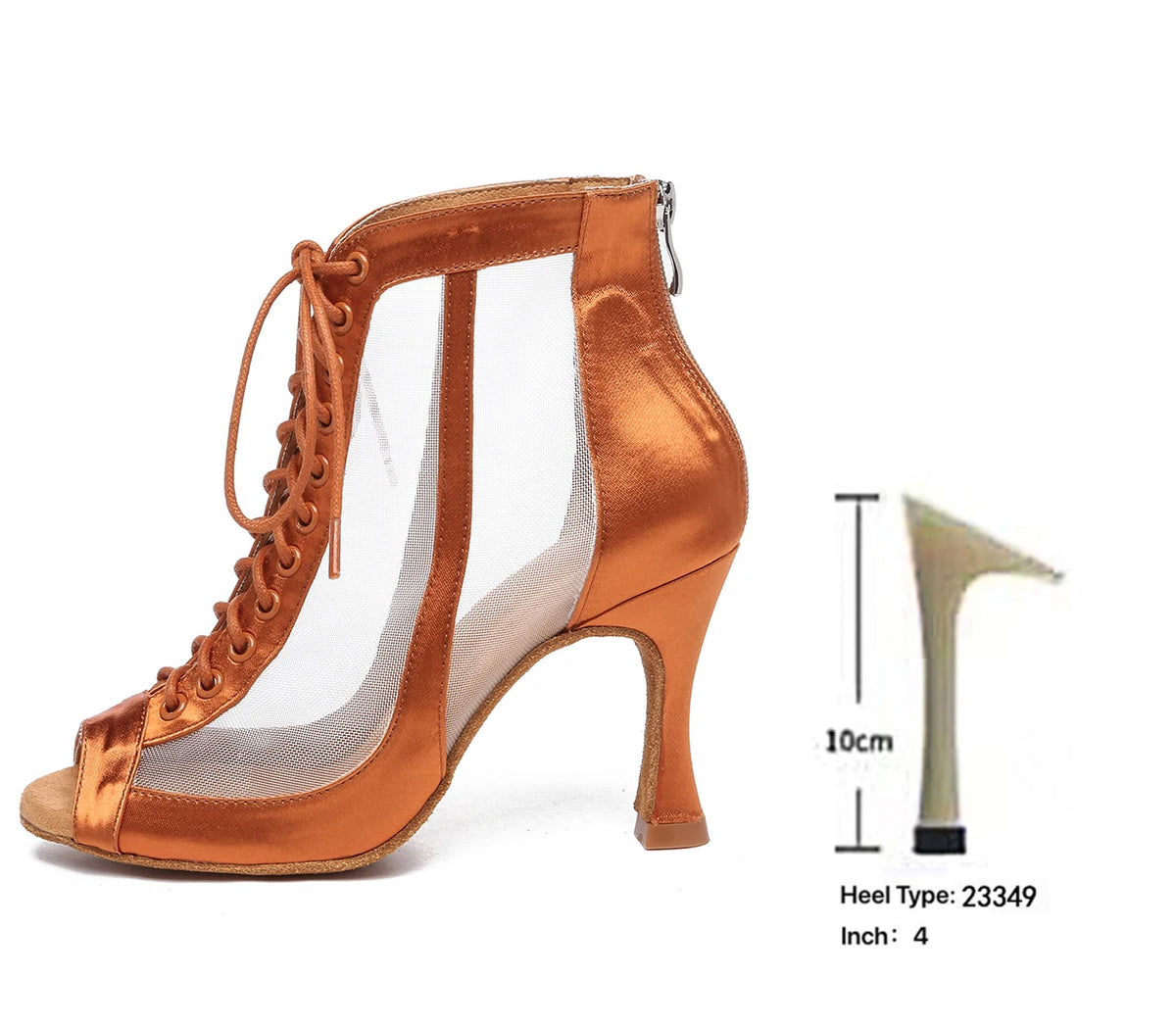 Botas de baile profesional LUOQIAO de satén con tacón medio para salón y ritmos latinos