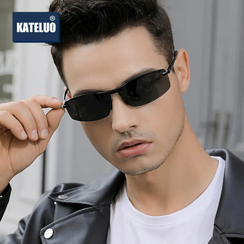KATELUO Day Night Vision Eyeglasses Men Sunglasses for Driving Polarized UV400 Sports Eyewear Photochromic Male Sun Glasses 557