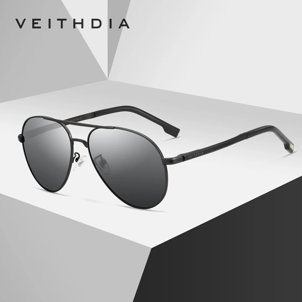 Męskie okulary przeciwsłoneczne VEITHDIA, markowe, designerskie, do jazdy samochodem, z polaryzacją i filtrem UV400, sportowe okulary przeciwsłoneczne dla mężczyzn 1306