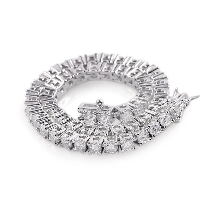 Pulsera de tenis de moissanita con diamantes, estilo hip hop, plata 925 cubana, bañada en oro de 14k o 18k