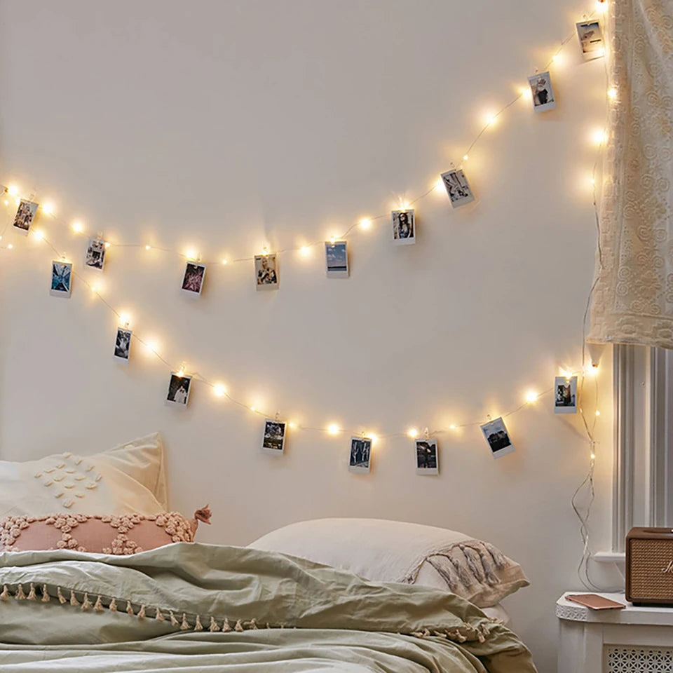LED Fairy String Lights with Photo Clips 5M-10M USB or Battery Operated
