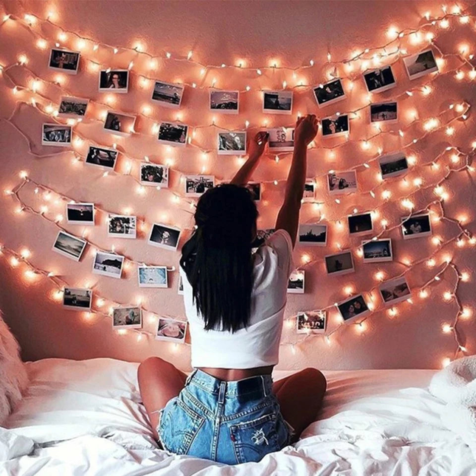 LED Fairy String Lights with Photo Clips 5M-10M USB or Battery Operated